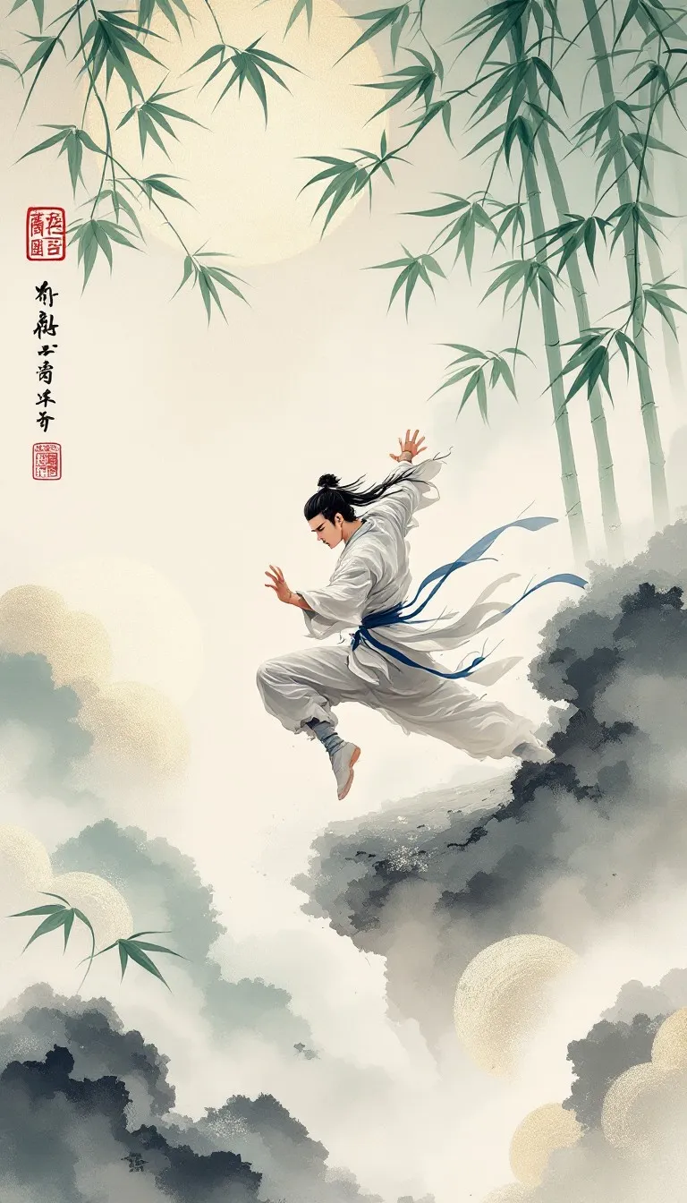 星空电竞体育羽毛球运动员水墨风格